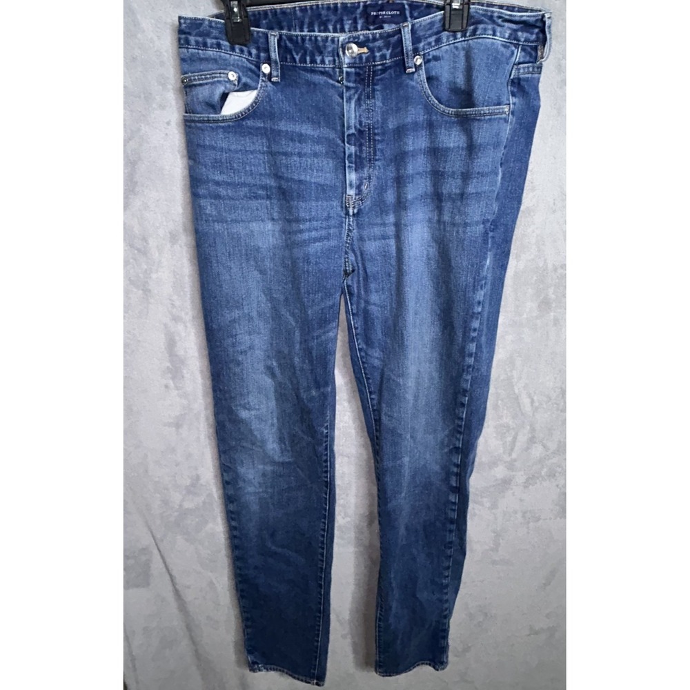 Proper Cloth Men's Japanese 12oz Dark Wash Indigo Stretch Denim Jeans Sz 36x34